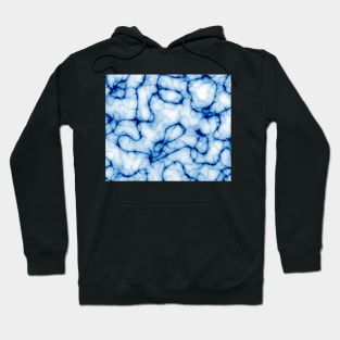 White marble with blue lines Hoodie